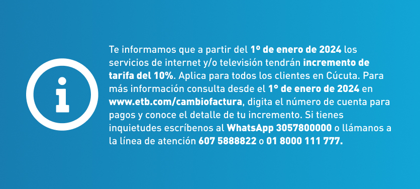 Información regulatoria servicios y procesos ETB.