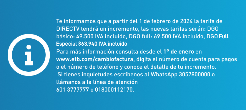 Información regulatoria servicios y procesos ETB.